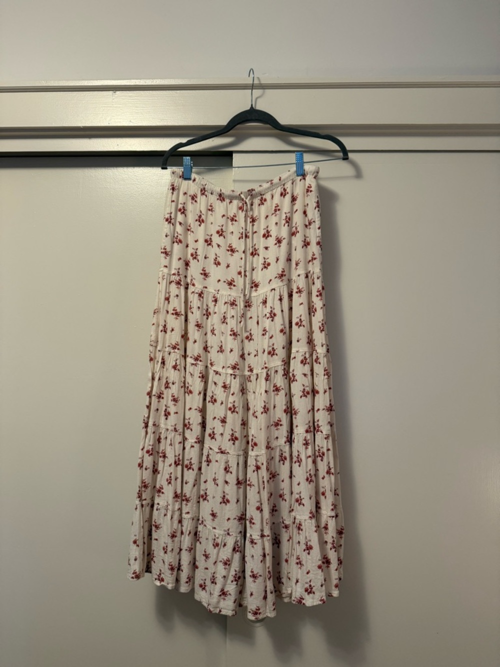 Free People Cream Maxi Skirt with Rust Floral Print - Picture 2 of 3